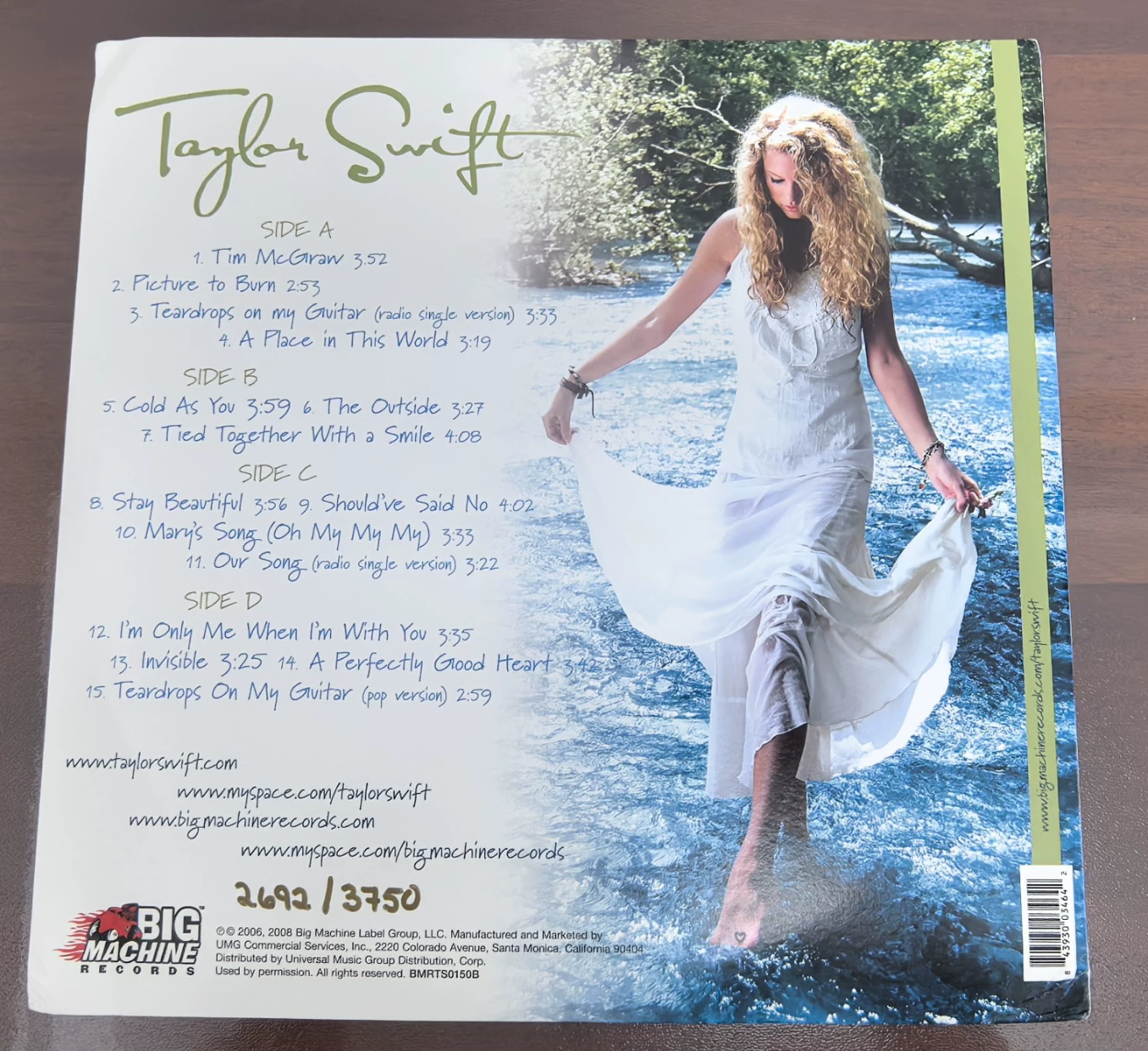 Taylor Swift – Debut RSD Blue Vinyl Limited 3750 Numbered 2692 Opened