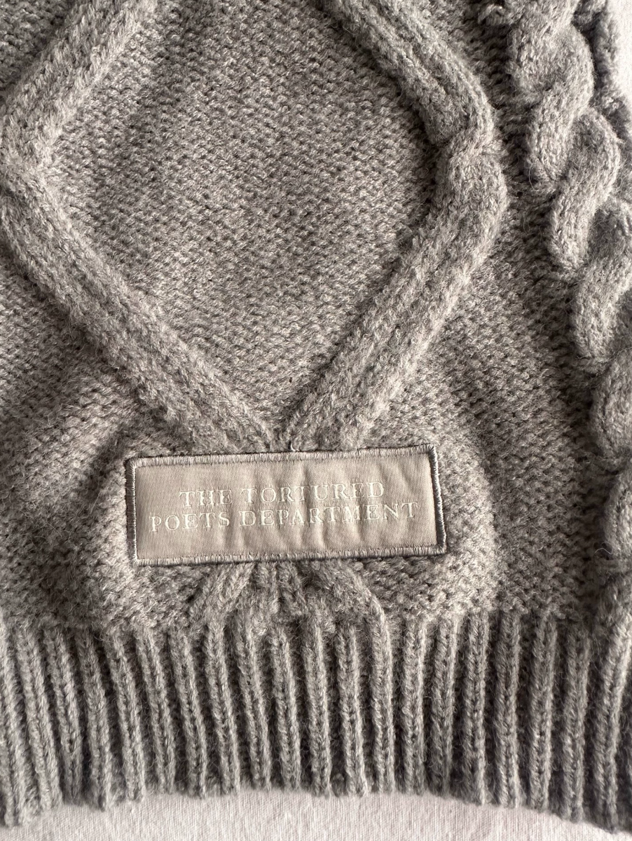 Taylor Swift – TTPD Cardigan Grey Knit Sweater New