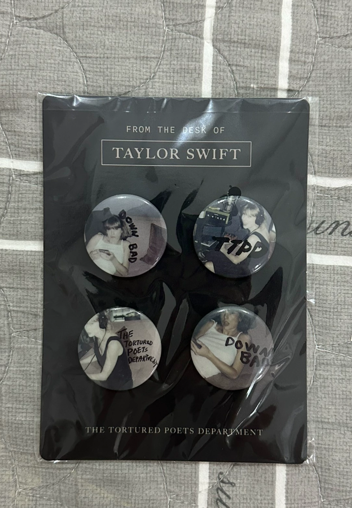 Taylor Swift – TTPD Pin Set 4pcs Official New