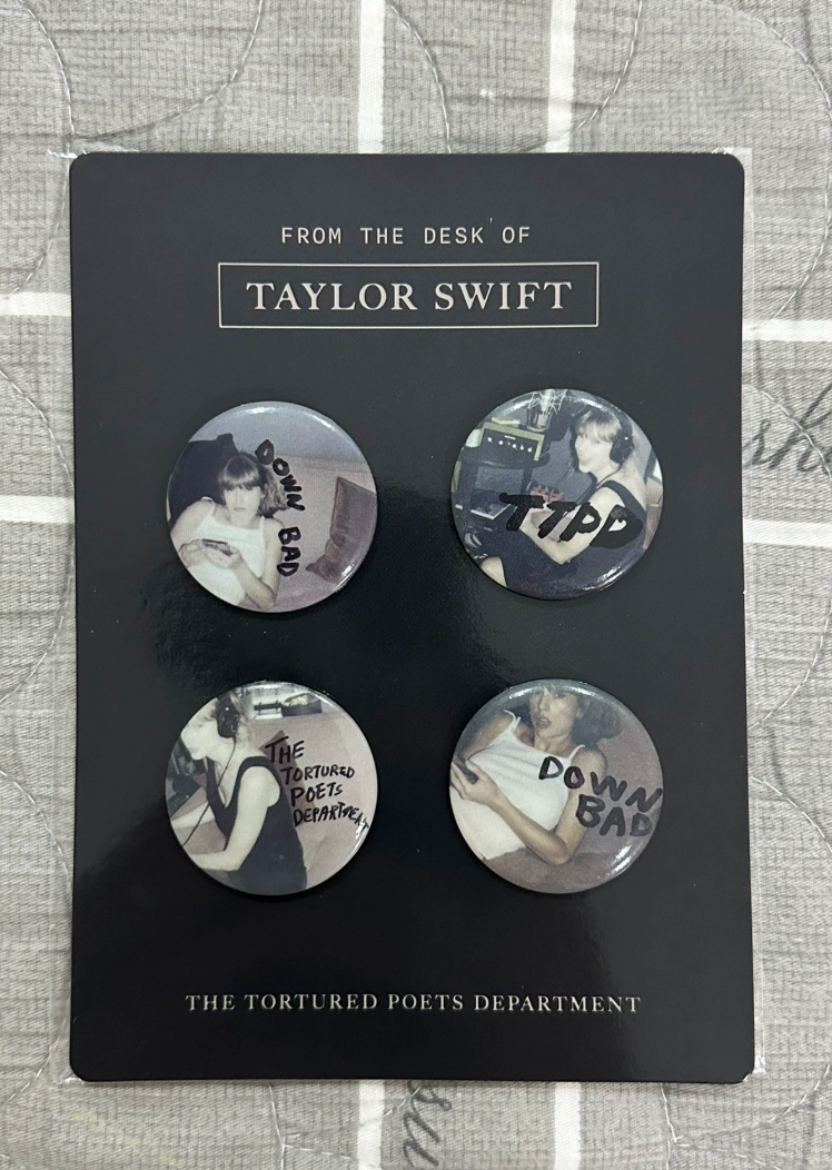Taylor Swift – TTPD Pin Set 4pcs Official New