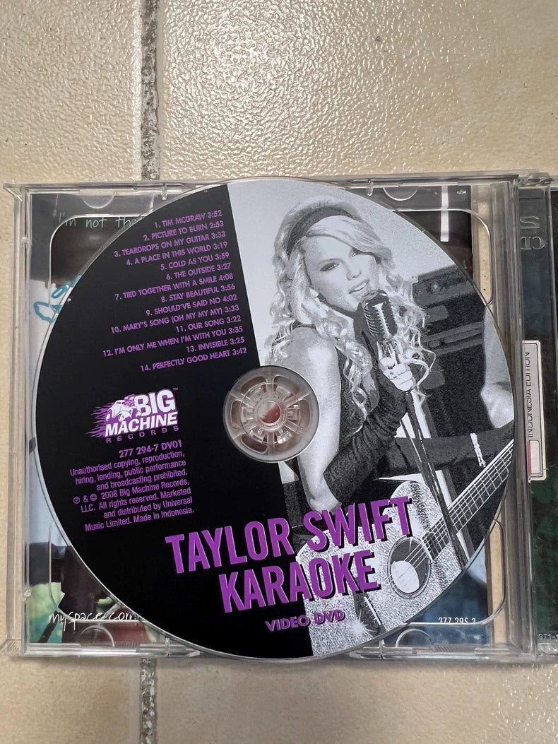 Taylor Swift Debut Indonesian Karaoke CD – Rare Edition, Cracked Case