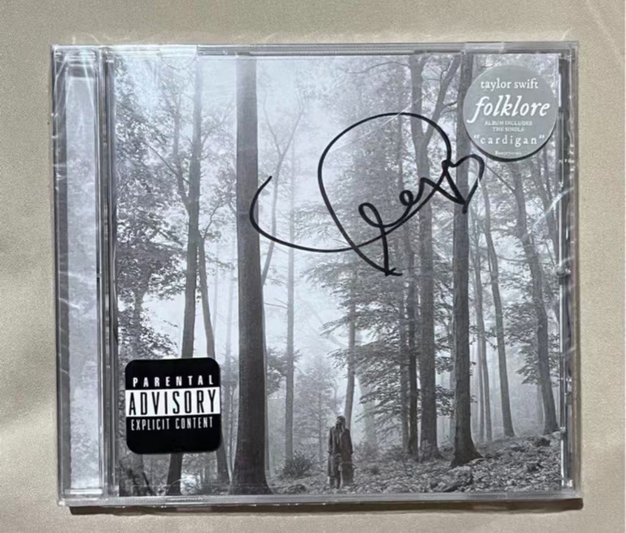 Taylor Swift folklore Signed CD Brand New Sealed Heart Signature