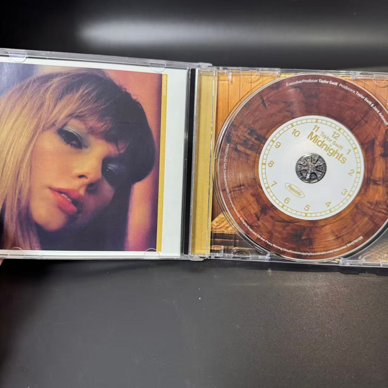 Taylor Swift Midnights Mahogany Edition Signed CD (Standard Signature, Opened on Side Only, New)
