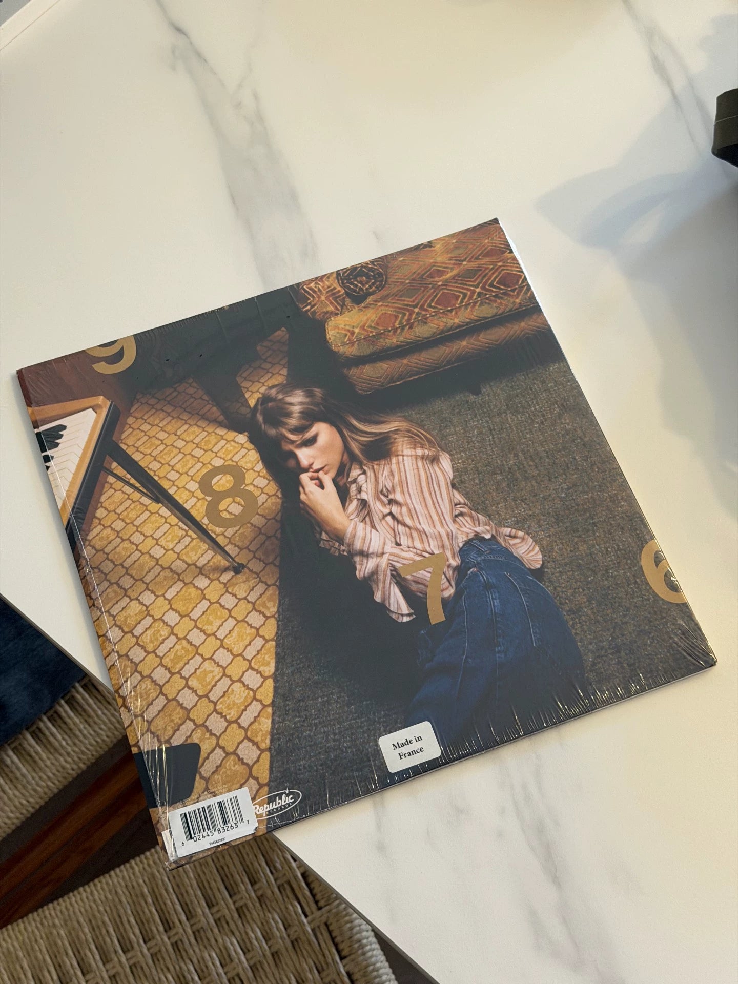 Taylor Swift Midnights Mahogany Marbled Signed Vinyl LP with Heart