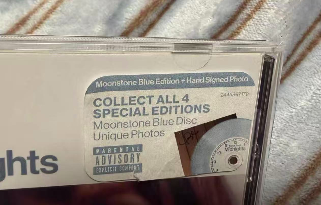 Taylor Swift Midnights Moonstone Blue Autographed CD Open Box Like New