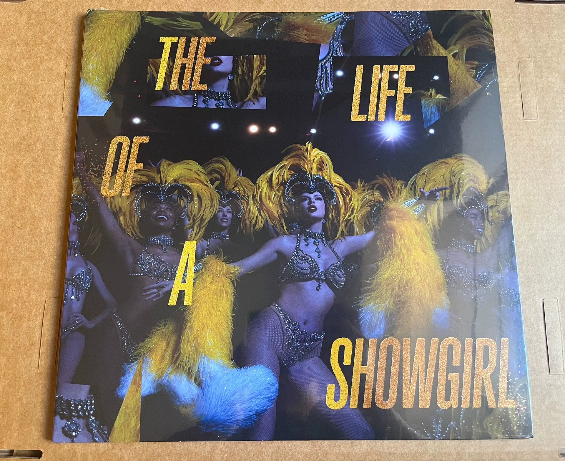 Taylor Swift The Life of a Showgirl Gold & Orange-Red Splatter Vinyl LP — Sealed
