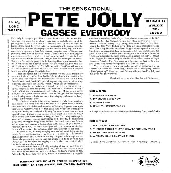 Pete Jolly : The Sensational Pete Jolly Gasses Everybody (LP, Album, RE)