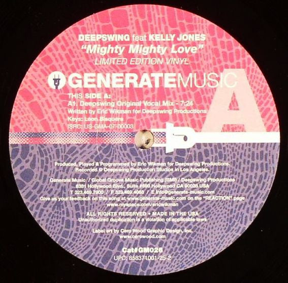 Deep Swing Feat Kelly Jones (2) : Mighty Mighty Love (12", Ltd)