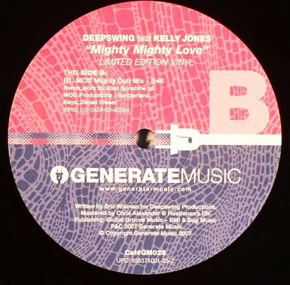 Deep Swing Feat Kelly Jones (2) : Mighty Mighty Love (12", Ltd)