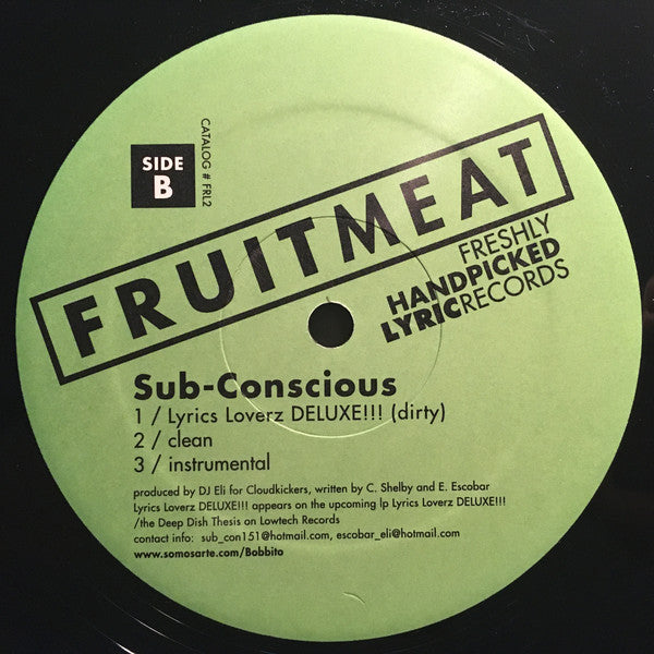 Sub-Conscious : Irreconcilable / Lyrics Loverz Deluxe!!! (12")