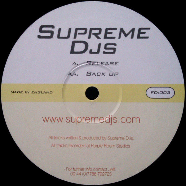 Supreme DJs : Release / Back Up (12")