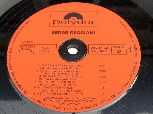 Serge Reggiani : Serge Reggiani (LP, Album, RE, Gat)