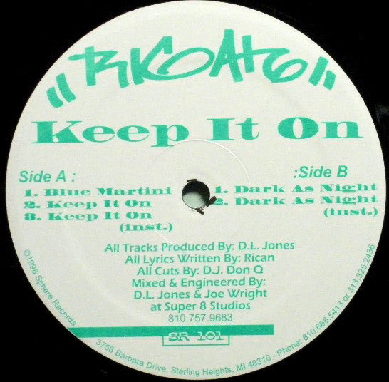 Rican : Blue Martini / Keep It On / Dark As Night (12")