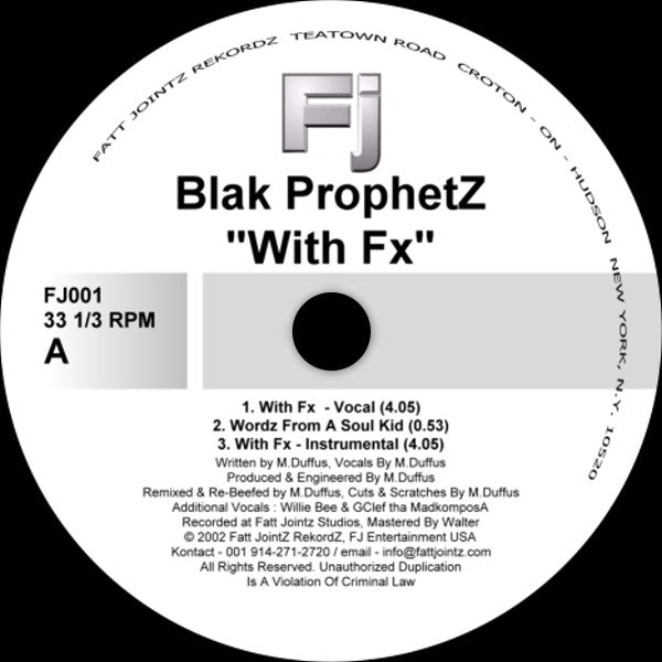 Blak Prophetz : With FX (12")