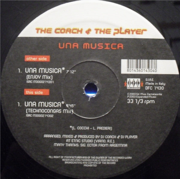 Coach & The Player : Una Musica (12")