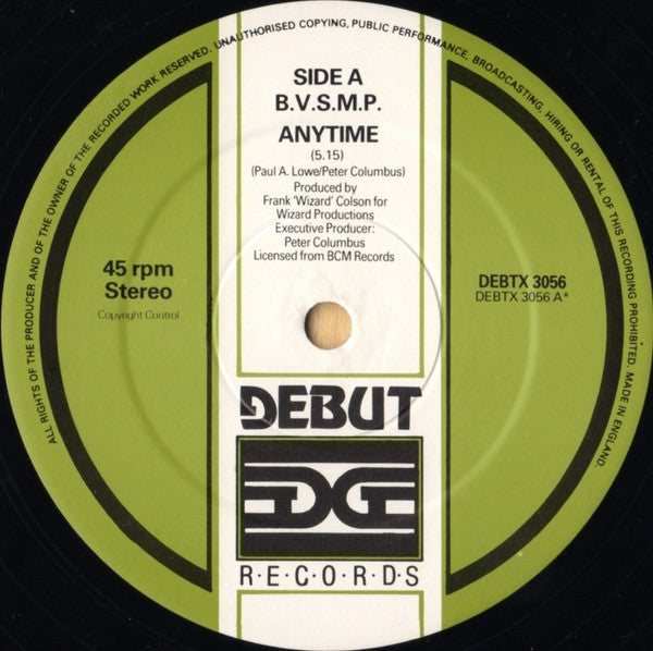 B.V.S.M.P. : Anytime (12")