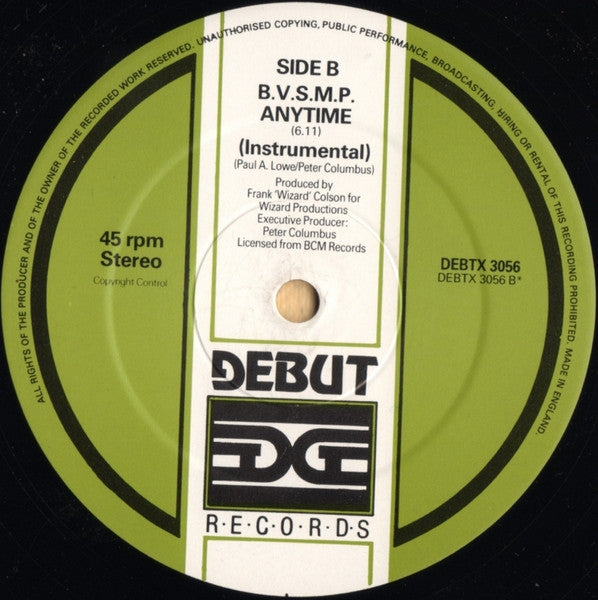 B.V.S.M.P. : Anytime (12")