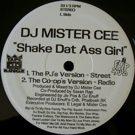 Mister Cee : Shake Dat Ass Girl (12", Whi)