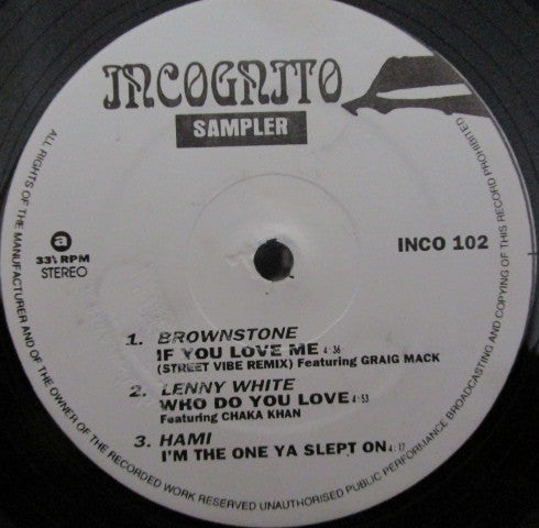 Various : Incognito Sampler (12", Smplr, Unofficial)