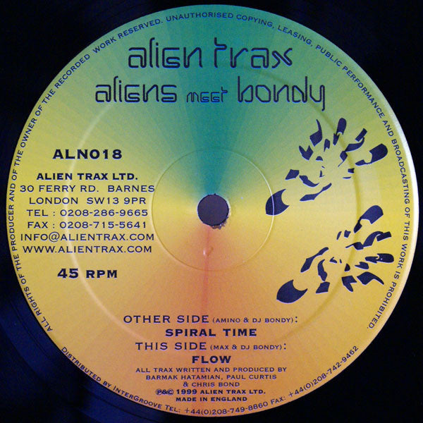 Undercover Aliens Meet DJ Bondy : Spiral Time / Flow (12")