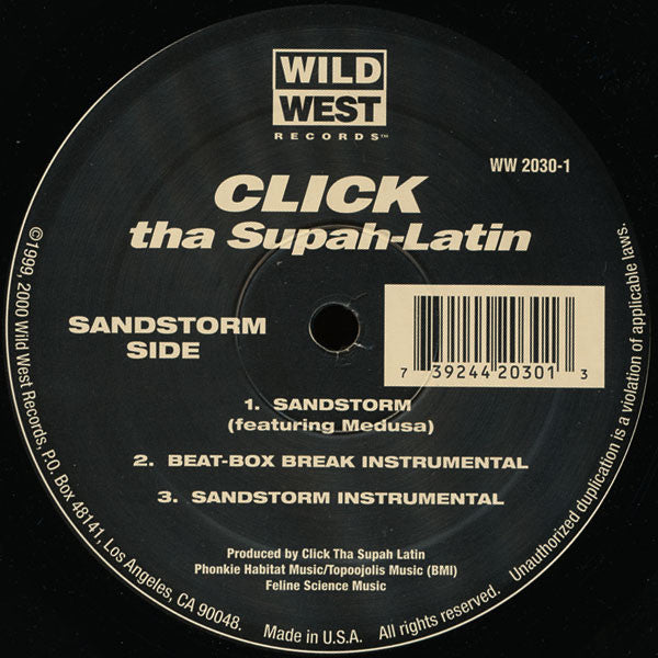 Click Tha Supah Latin : Sandstorm / Jaw Jabbin' (12", Maxi)