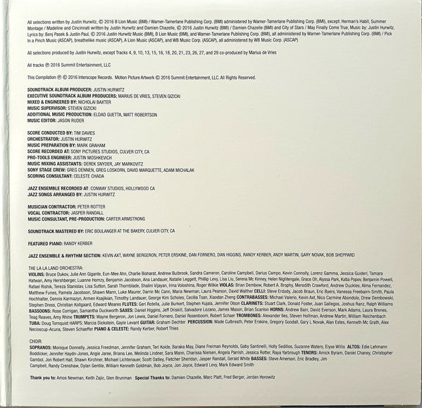 Justin Hurwitz : La La Land (Original Motion Picture Score) (2xLP, Album)