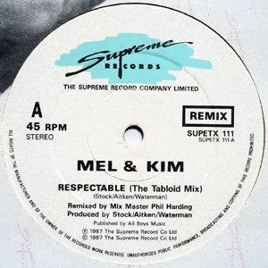 Mel & Kim : Respectable (Remix) (12", Single)