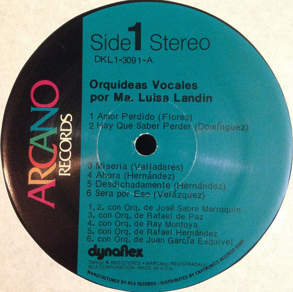 Maria Luisa Landin : Orquideas Vocales Por Ma. Luisa Landin (LP, Album, Comp)