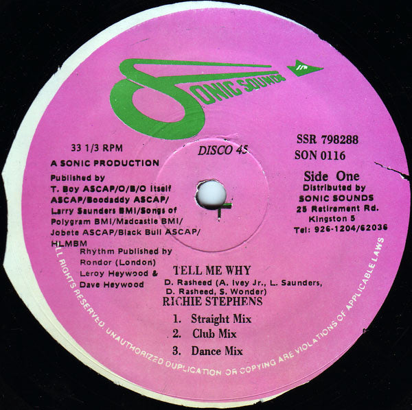 Richie Stephens : Tell Me Why (12")