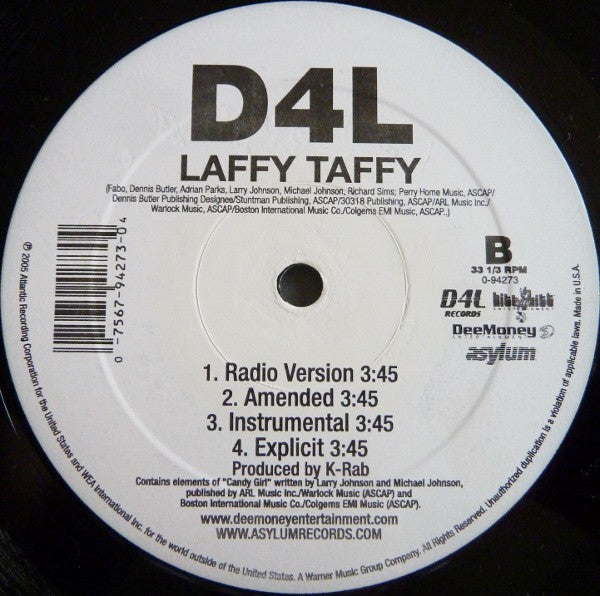 D4L : Betcha Can't Do It Like Me / Laffy Taffy (12")