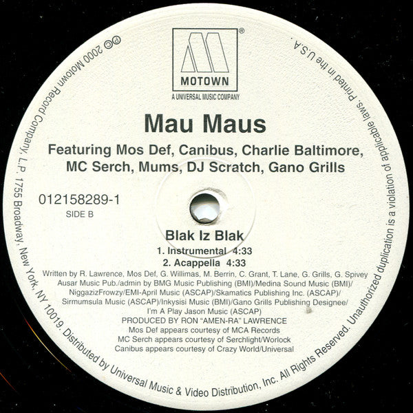 Mau Maus (3) : Blak Iz Blak (12")