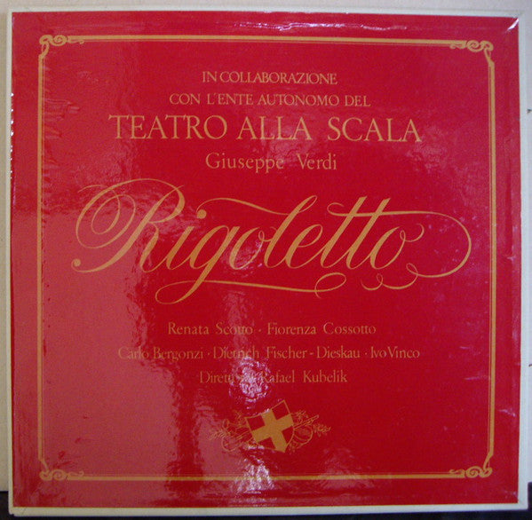 Giuseppe Verdi, Renata Scotto • Fiorenza Cossotto • Carlo Bergonzi • Dietrich Fischer-Dieskau • Ivo Vinco, Rafael Kubelik : Rigoletto (3xLP, Club + Box)