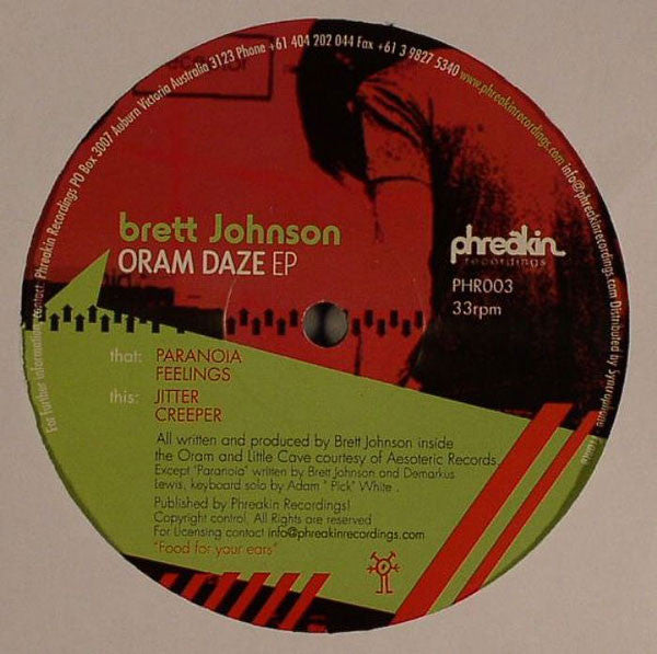 Brett Johnson : Oram Daze EP (12", EP)