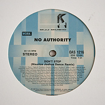 No Authority : Don't Stop (12", Promo)