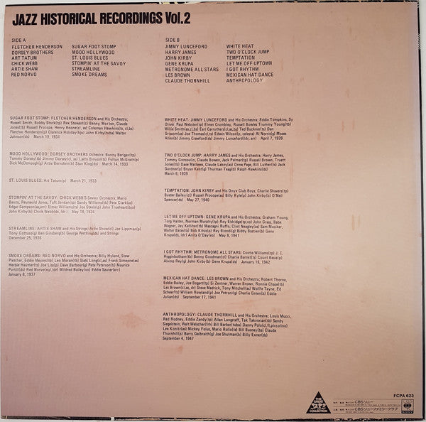 Various : Jazz Historical Recordings Vol. 2 (LP, Comp, Mono)