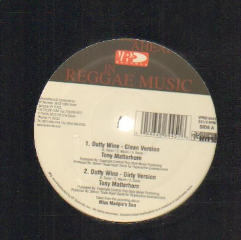Tony Matterhorn : Dutty Wine (12")