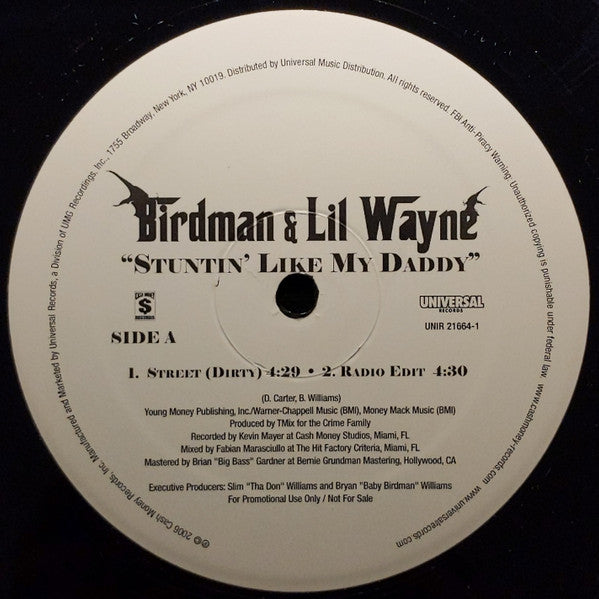 Birdman (2) & Lil Wayne : Stuntin' Like My Daddy (12", Promo)