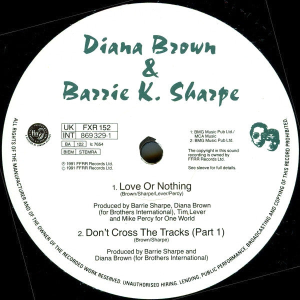 Diana Brown & Barrie K Sharpe : Love Or Nothing (The New Groundbeat Selection) (12", Single)