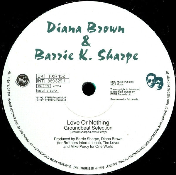 Diana Brown & Barrie K Sharpe : Love Or Nothing (The New Groundbeat Selection) (12", Single)