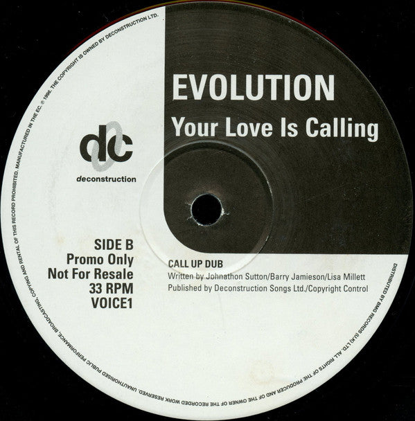 Evolution : Your Love Is Calling (12", Promo)