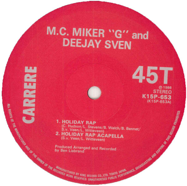 MC Miker G. & DJ Sven : Holiday Rap (12")