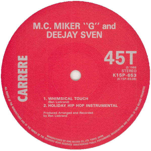 MC Miker G. & DJ Sven : Holiday Rap (12")