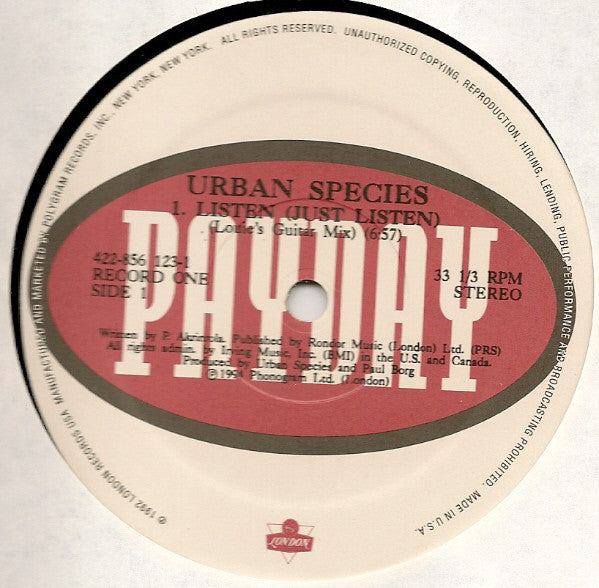 Urban Species Featuring MC Solaar : Listen (2x12", Single)