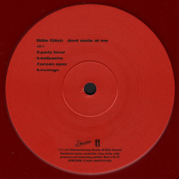Billie Eilish : Dont Smile At Me (12", EP, Red)
