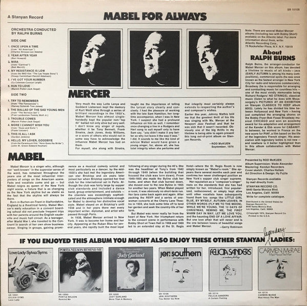 Mabel Mercer : Mabel For Always (LP)