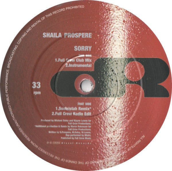Shaila Prospere : Sorry (12")