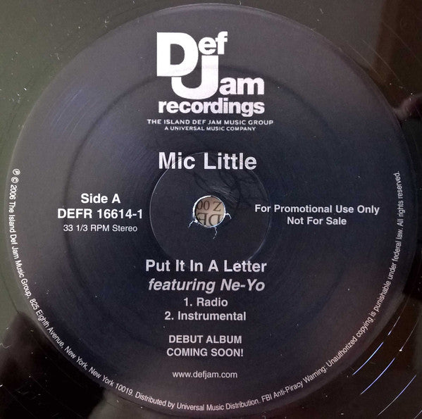 Mic Little : Put It In A Letter / Golden State (12", Promo)