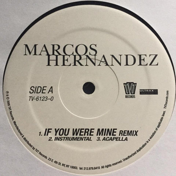 Marcos Hernandez : If You Were Mine Remix (12")