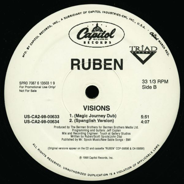 Ruben (8) : Visions (12", Promo)