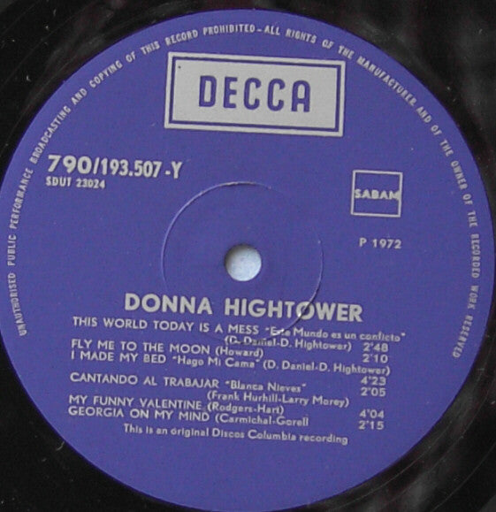 Donna Hightower : This World Today Is A Mess (LP, Album)